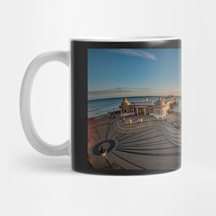 Fisheye view of Cromer pier at sunrise Mug